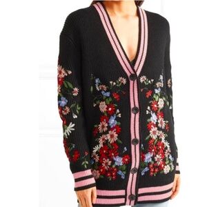 Maje Floral Embroidered Button Down Cardigan Size 1/ Small